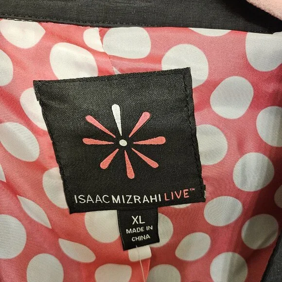 ISAAC MIZRAHI LIVE WOMEN'S BLACK TRENCH COAT XL NWT - Picture 15 of 16